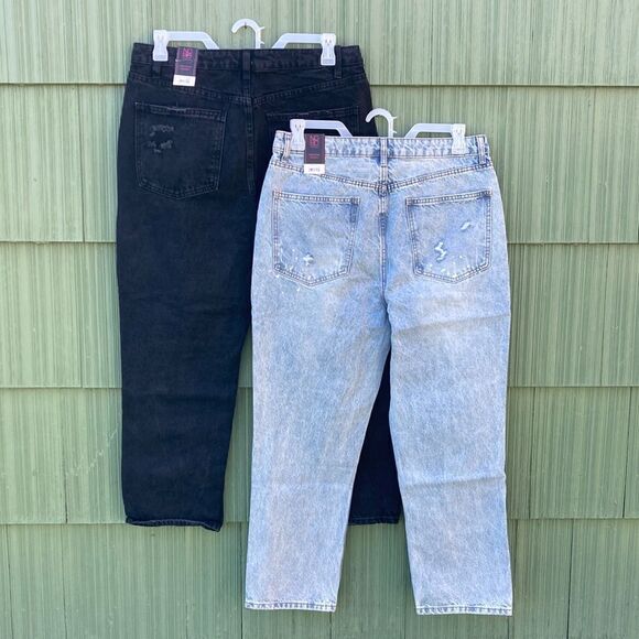 WOMEN’S Juniors Straight Super High-Rise 90's Jeans Pants 2-Pack Size 15 - Picture 2 of 12